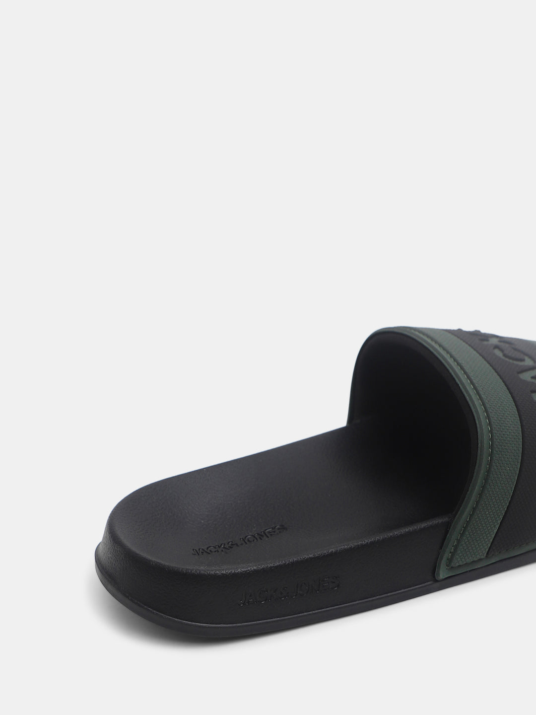 Black Logo Print Pool Sliders