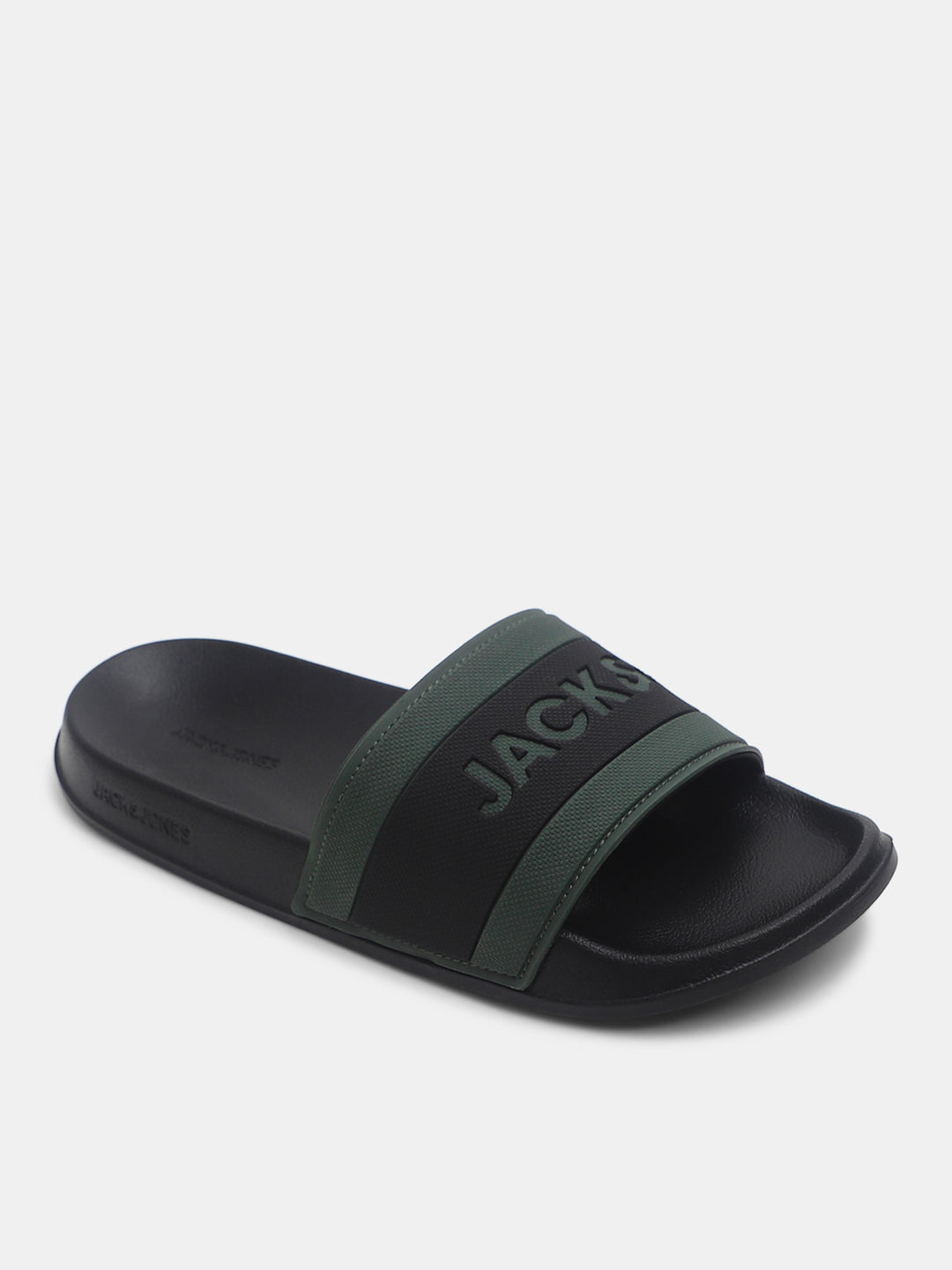 Black Logo Printed Pool Sliders
