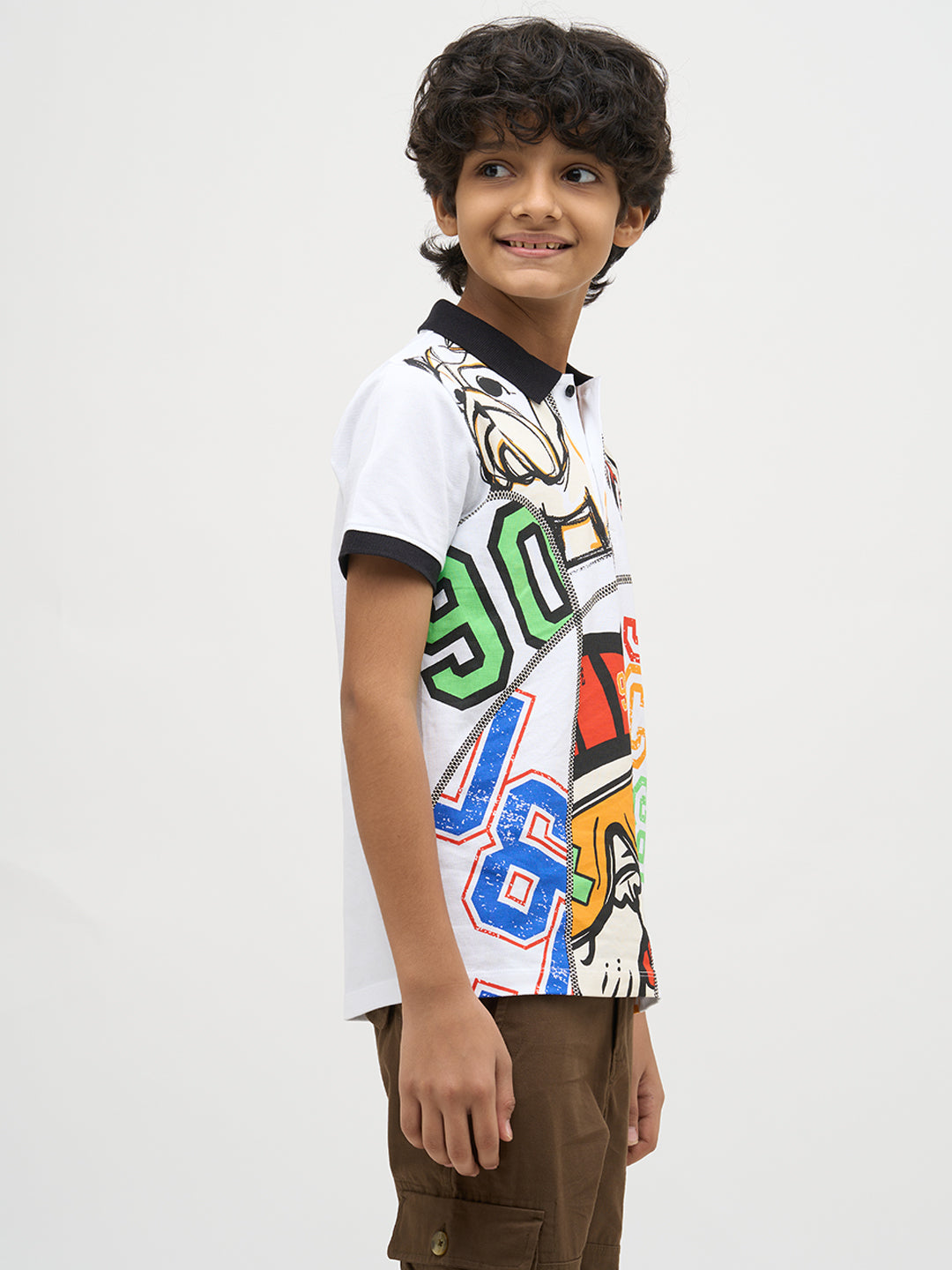 Boys Printed Cotton Polo