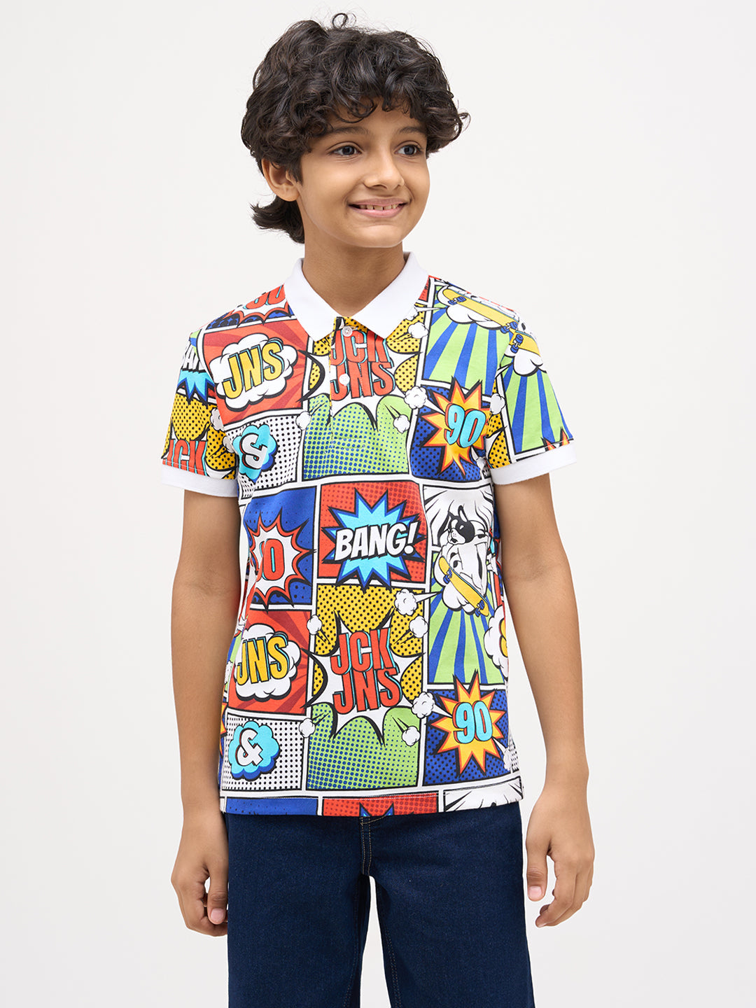 Boys Comic Strip Print Polo