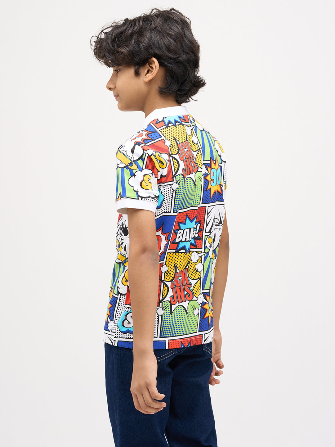 Boys Comic Strip Print Polo