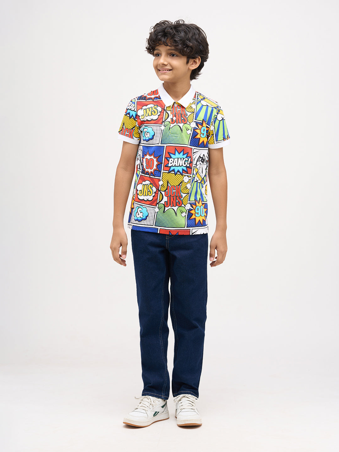 Boys Comic Strip Print Polo