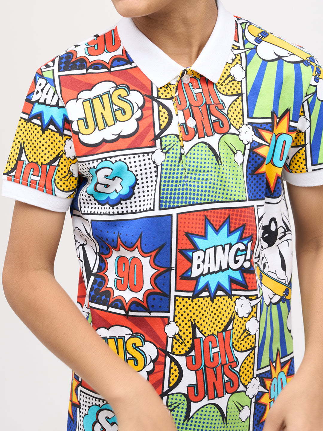 Boys Comic Strip Print Polo