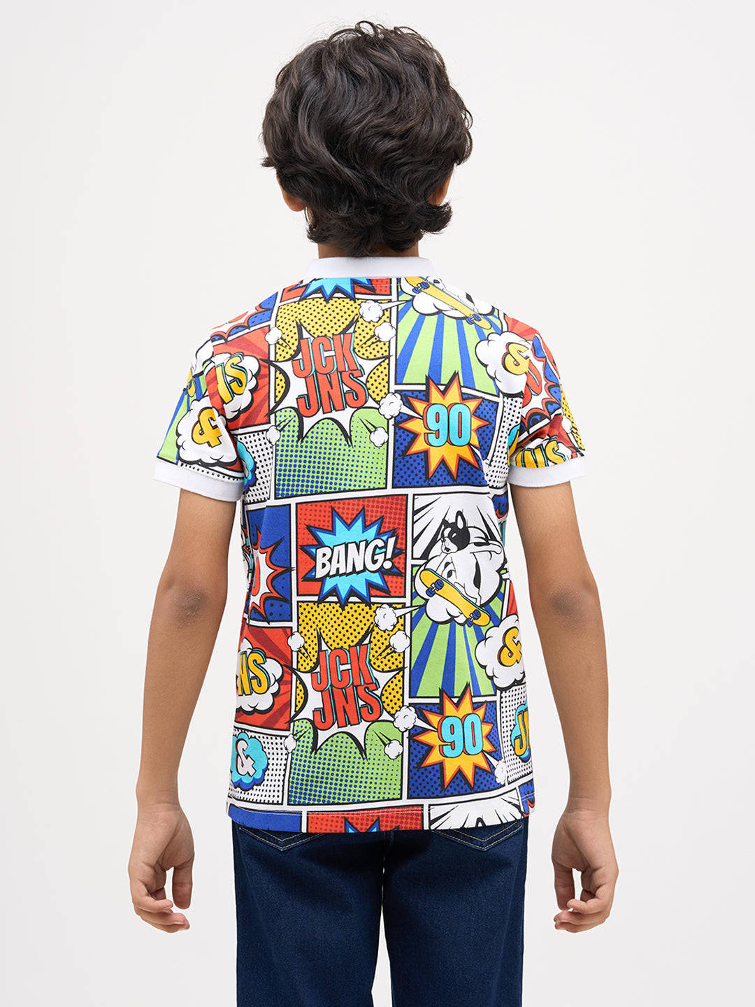 Boys Comic Strip Print Polo