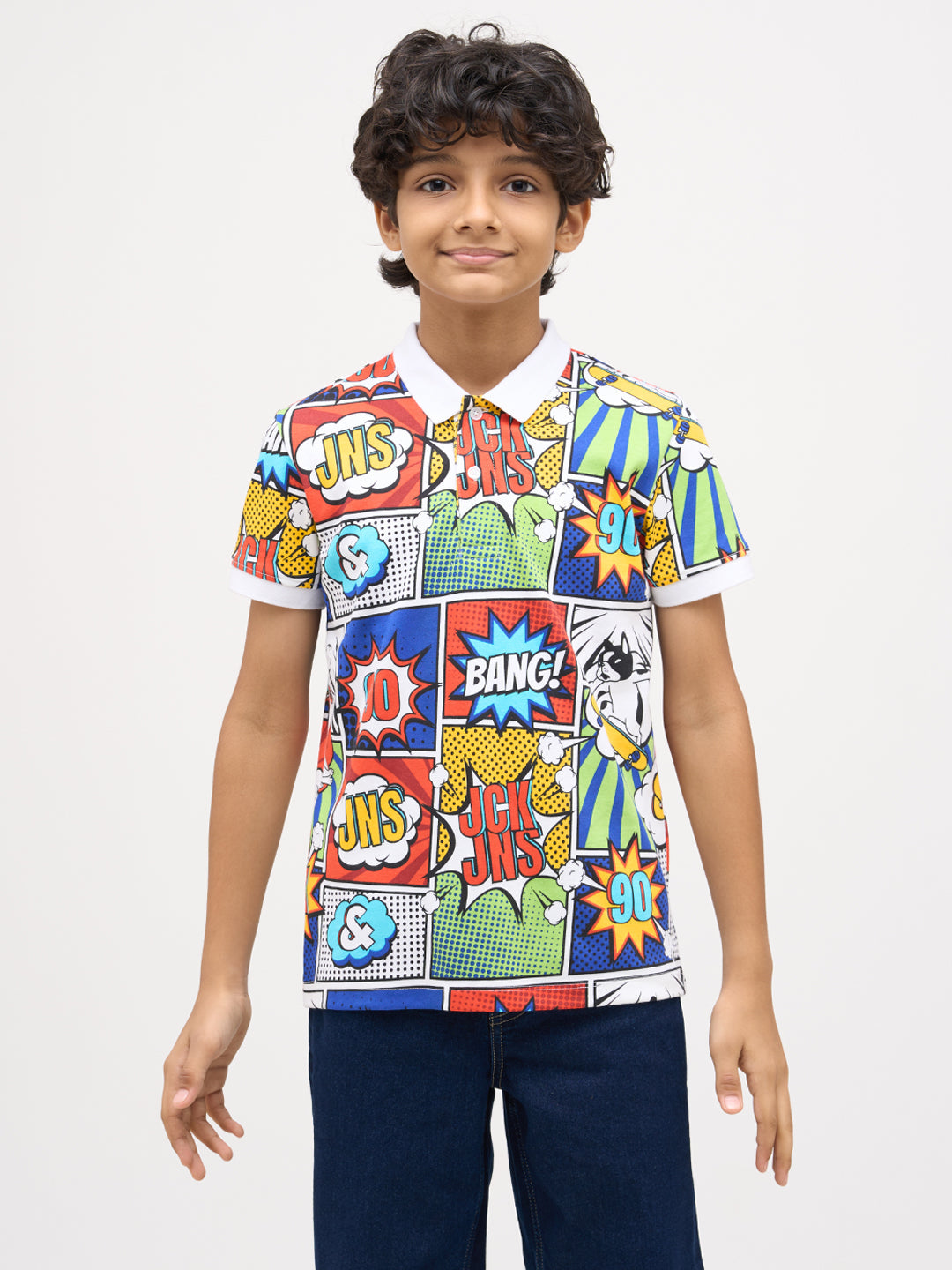 Boys Comic Strip Print Polo