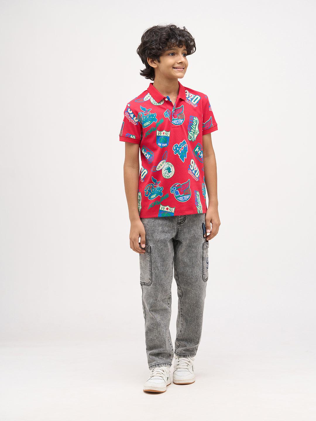 Boys Printed Cotton Polo