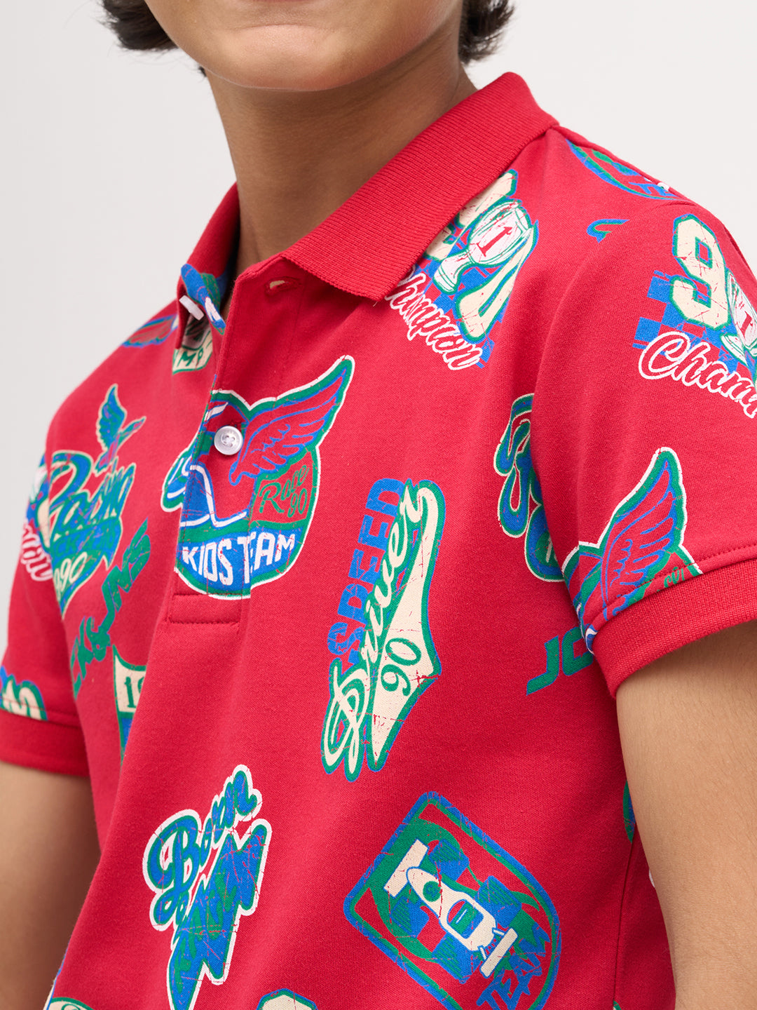 Boys Printed Cotton Polo
