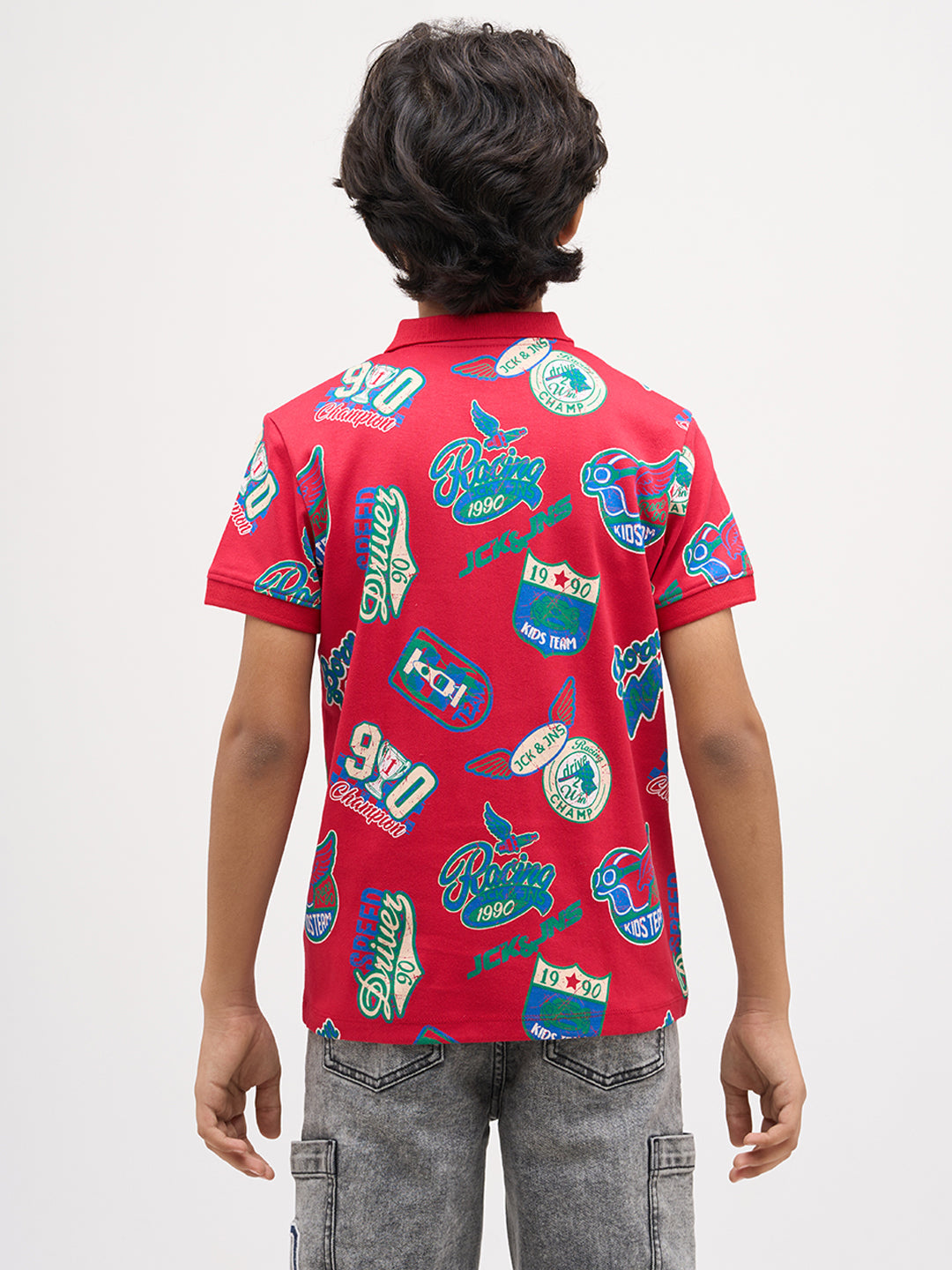 Boys Printed Cotton Polo