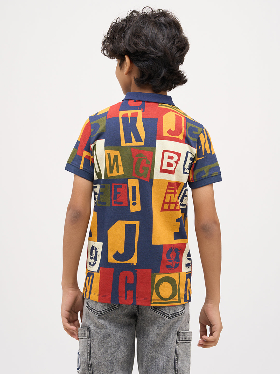 Boys Typographic Print Polo