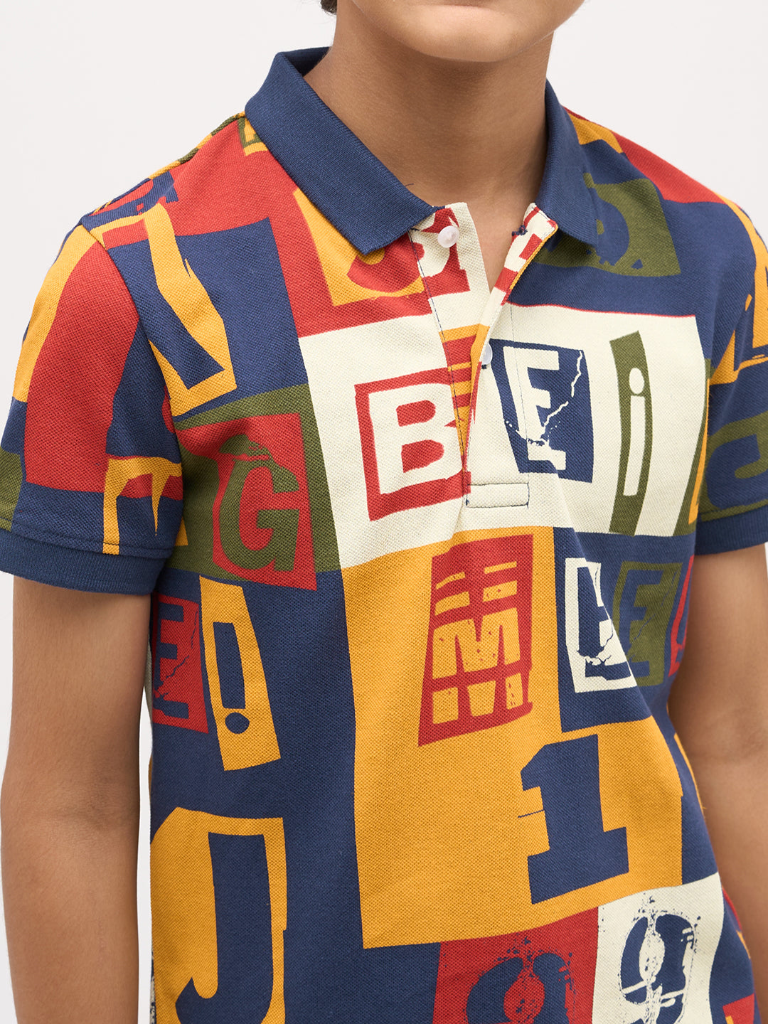 Boys Typographic Print Polo
