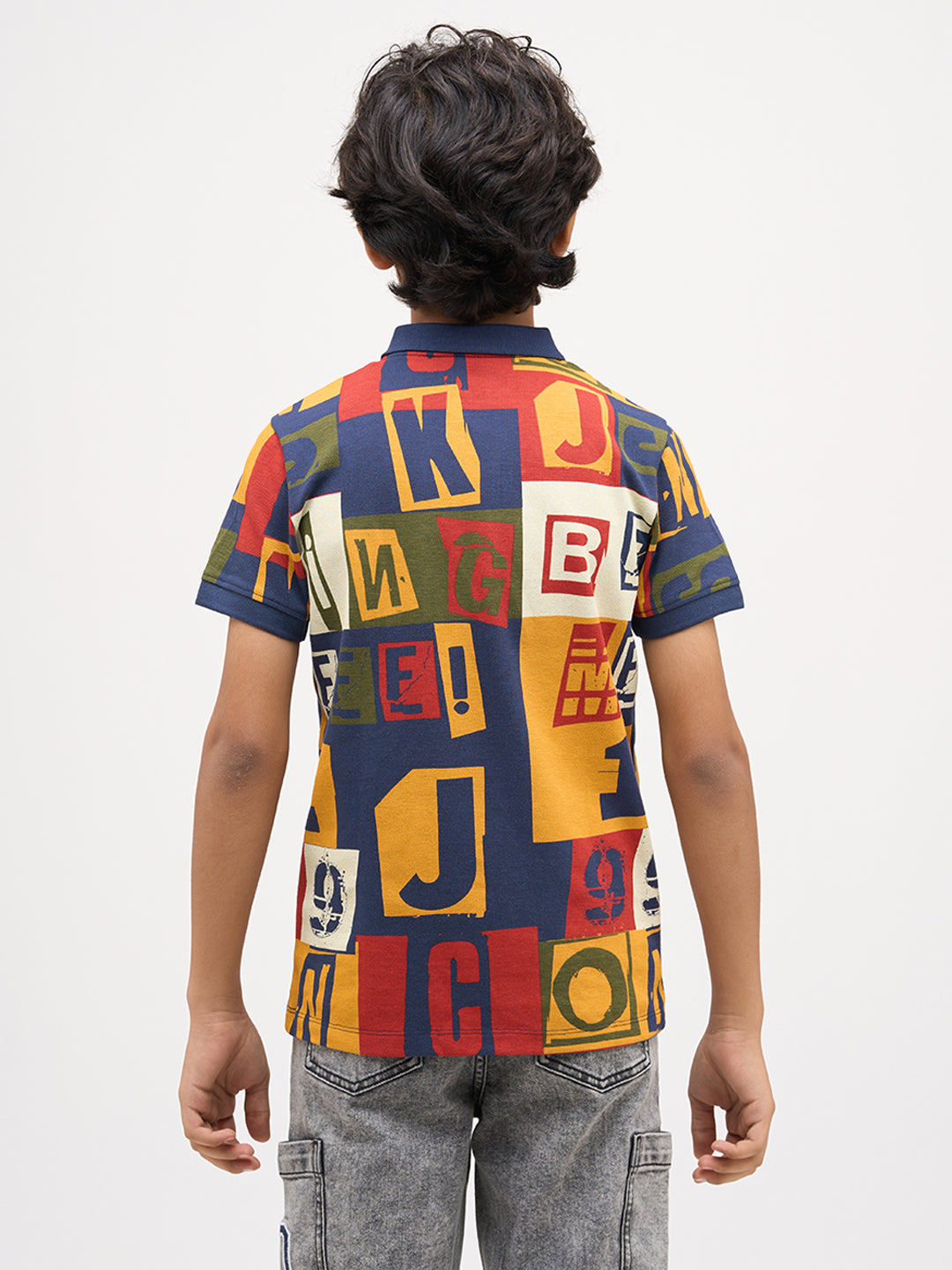 Boys Typographic Print Polo