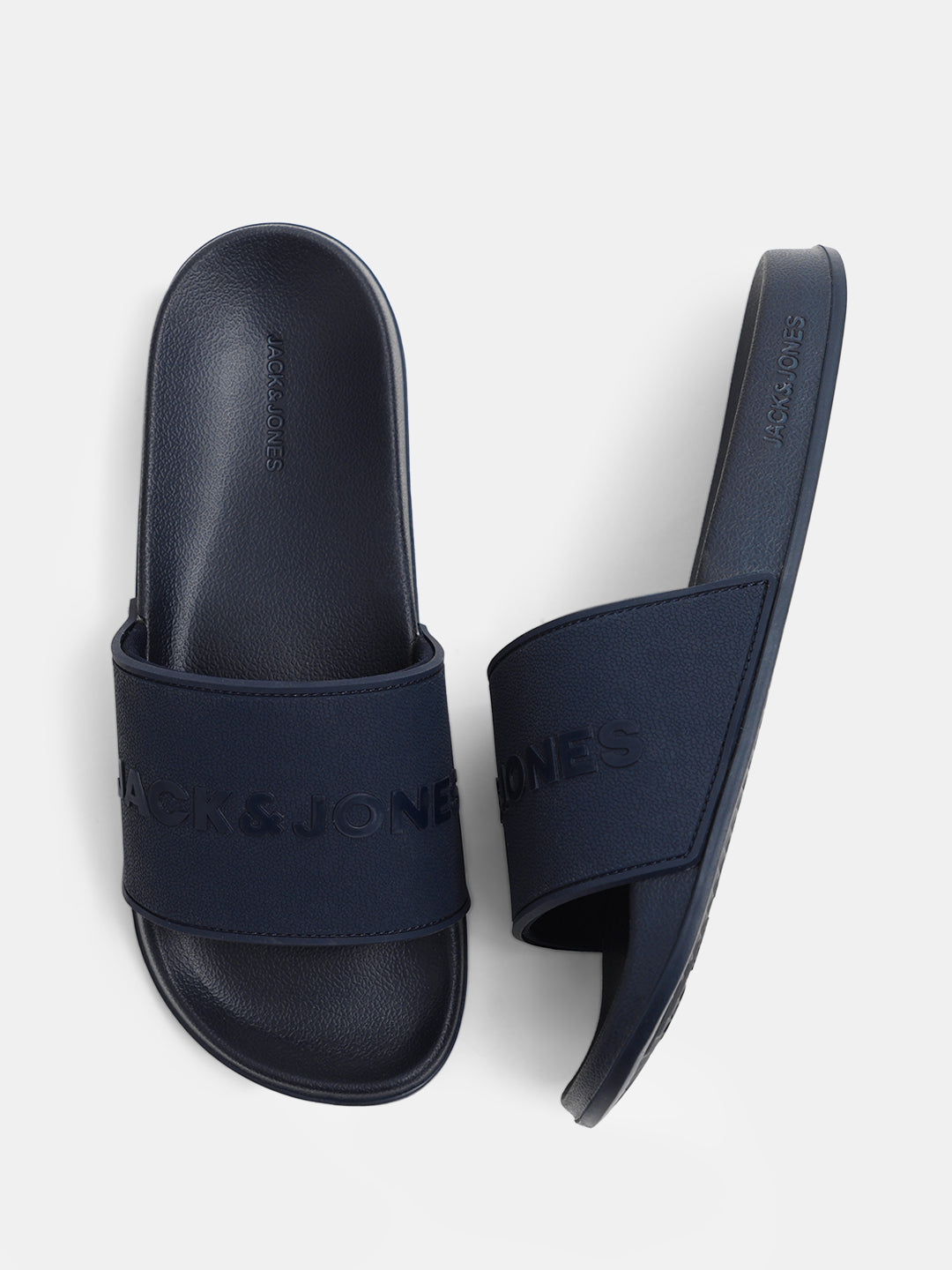 Navy Blue Glossy Logo Pool Sliders