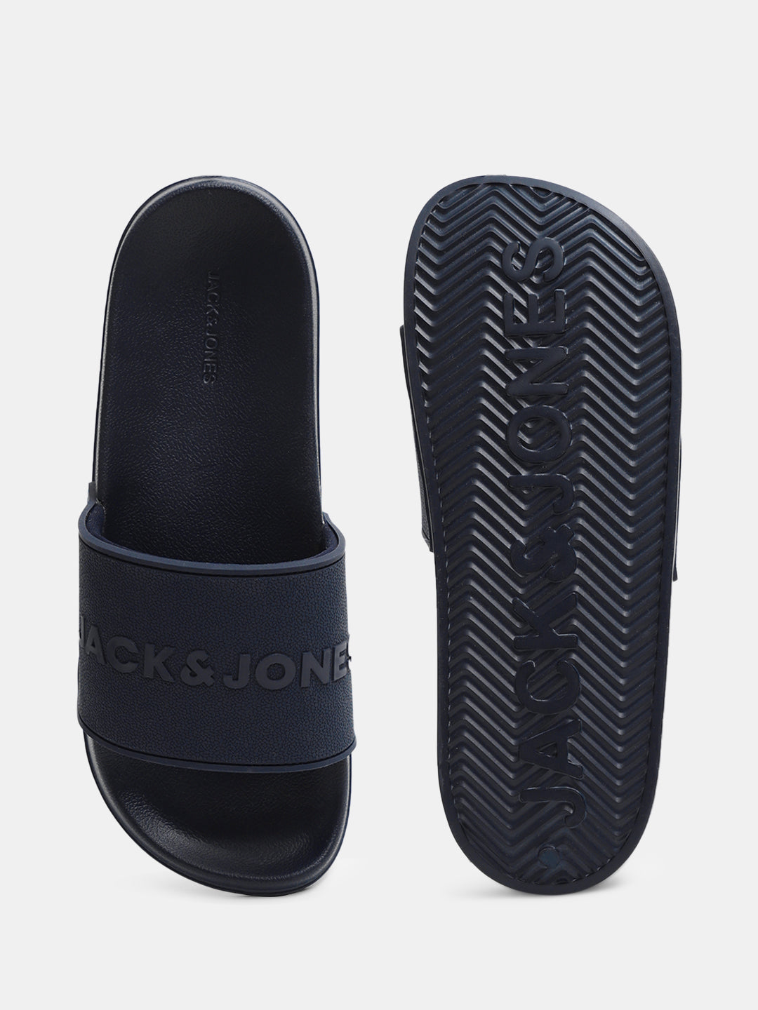 Navy Blue Glossy Logo Pool Sliders