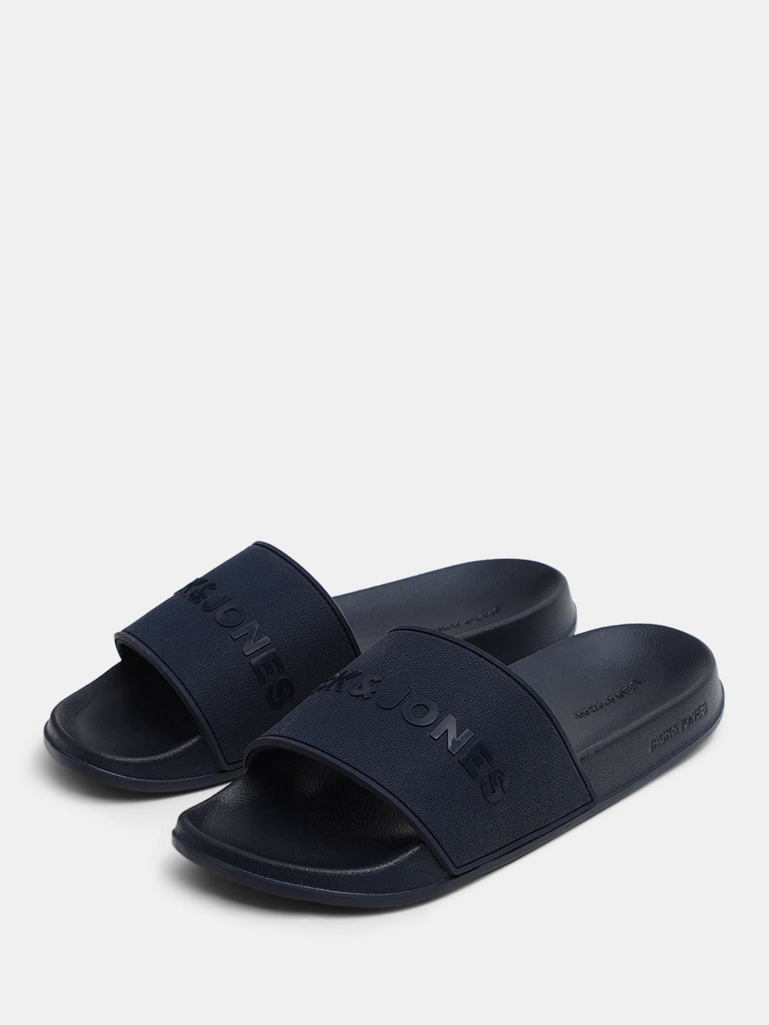 Navy Blue Glossy Logo Pool Sliders