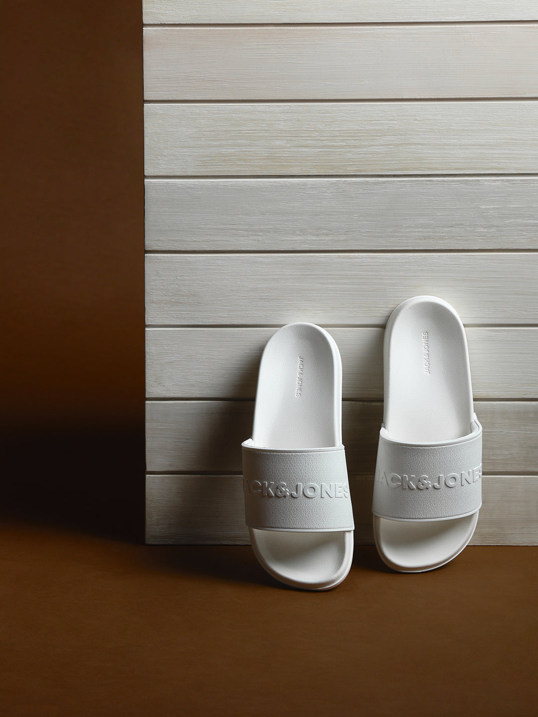 White Glossy Logo Pool Sliders