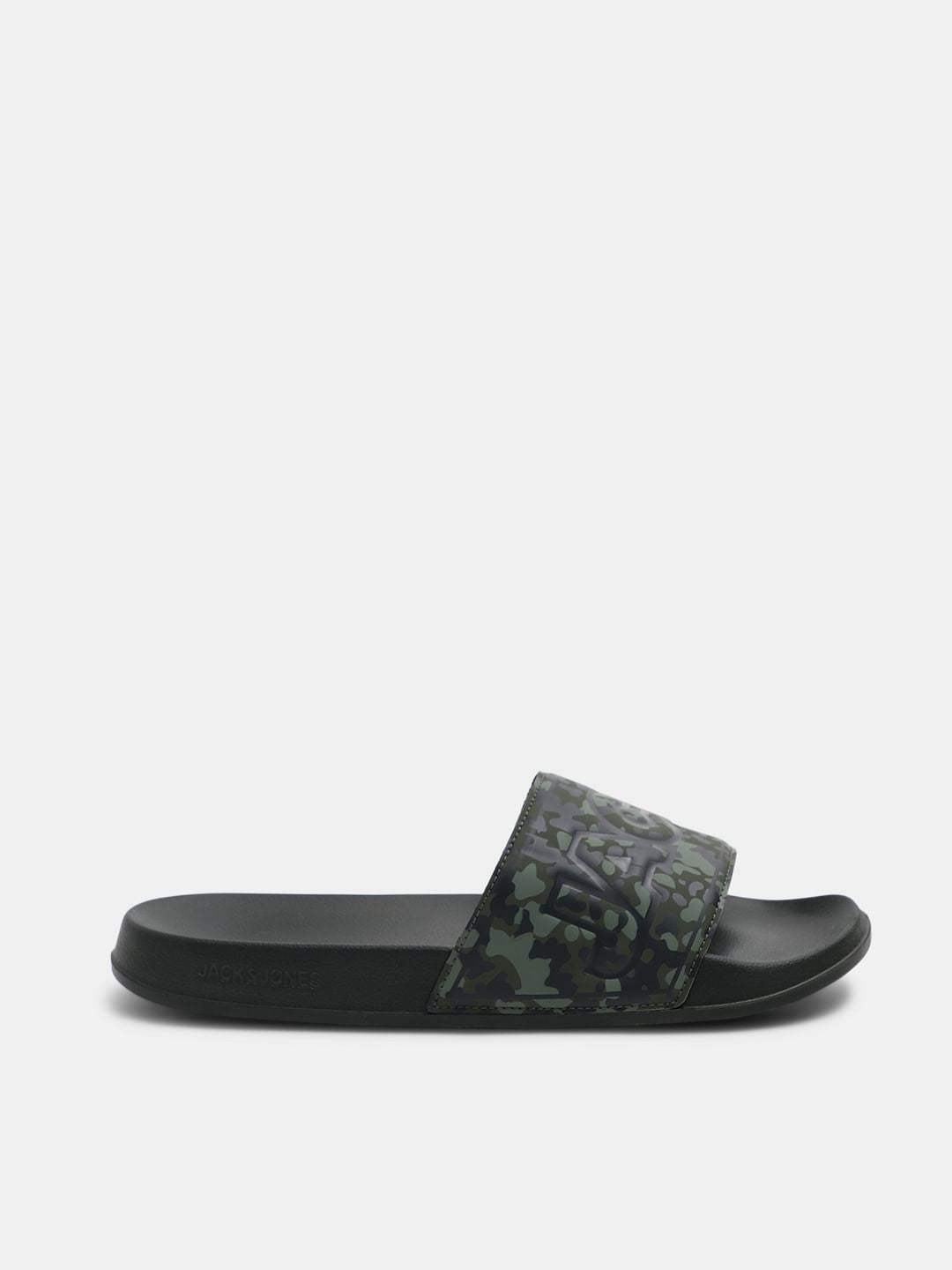 Green Camo Print Pool Sliders