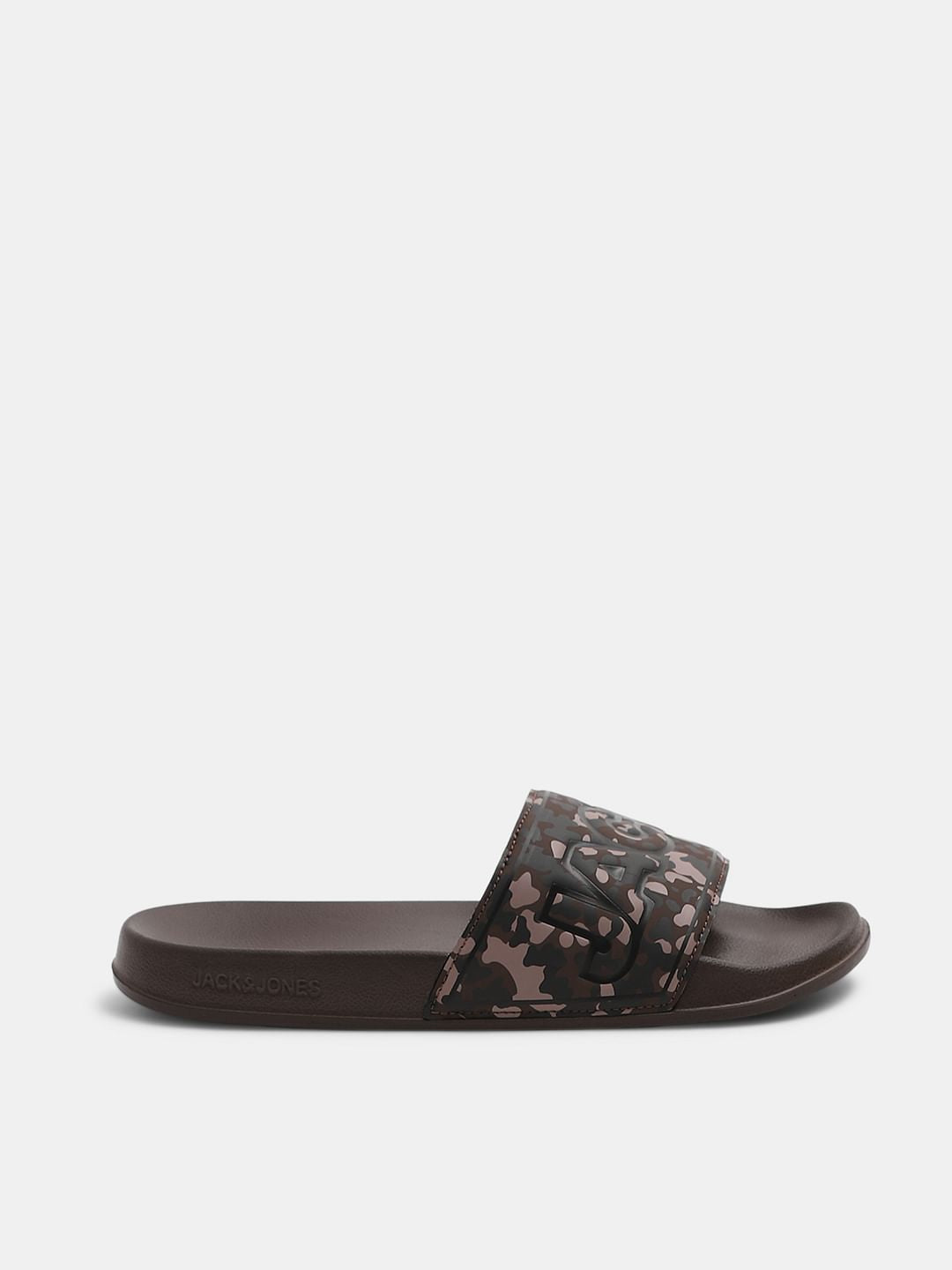 Brown Camo Print Pool Sliders