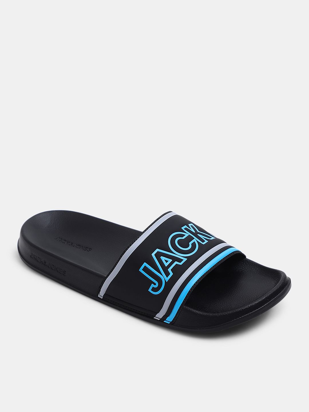 Black Contrast Logo Pool Sliders