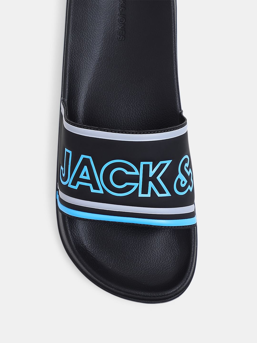 Black Contrast Logo Pool Sliders