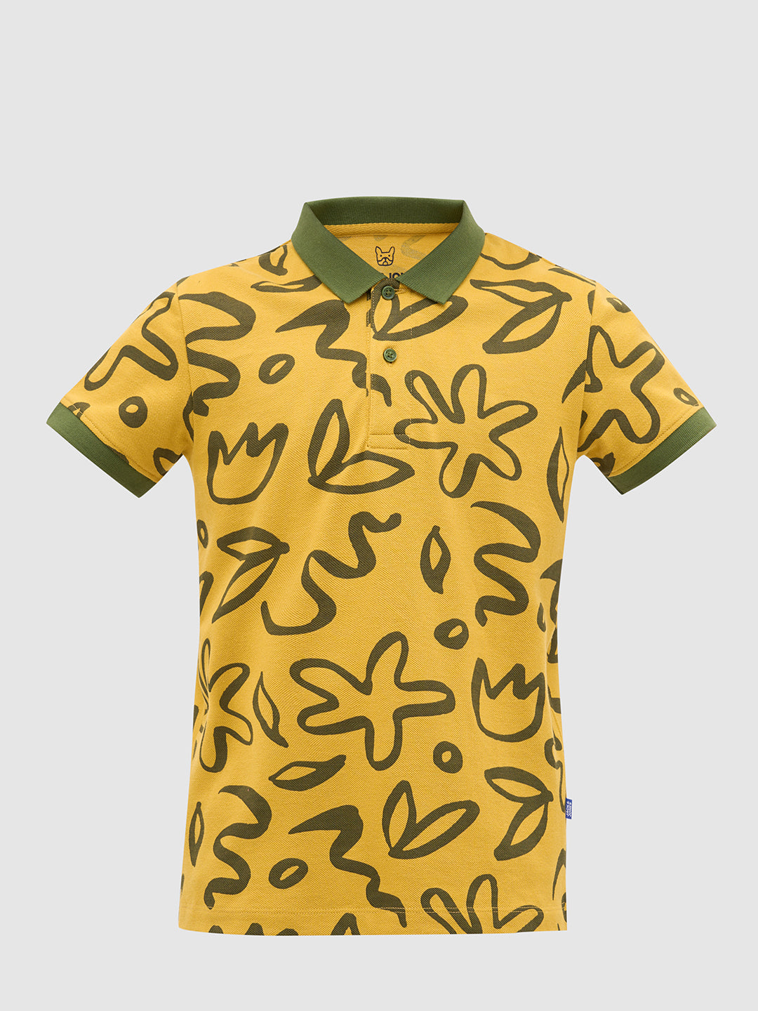 Yellow Printed Cotton Polo
