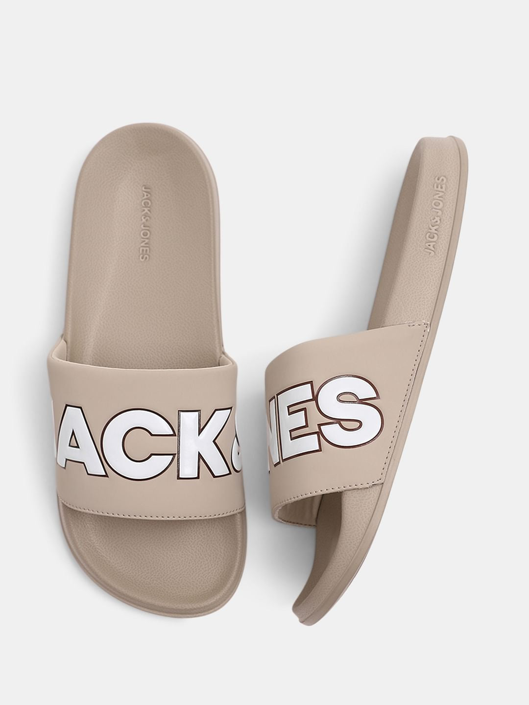 Beige Outline Contrast Logo Pool Sliders