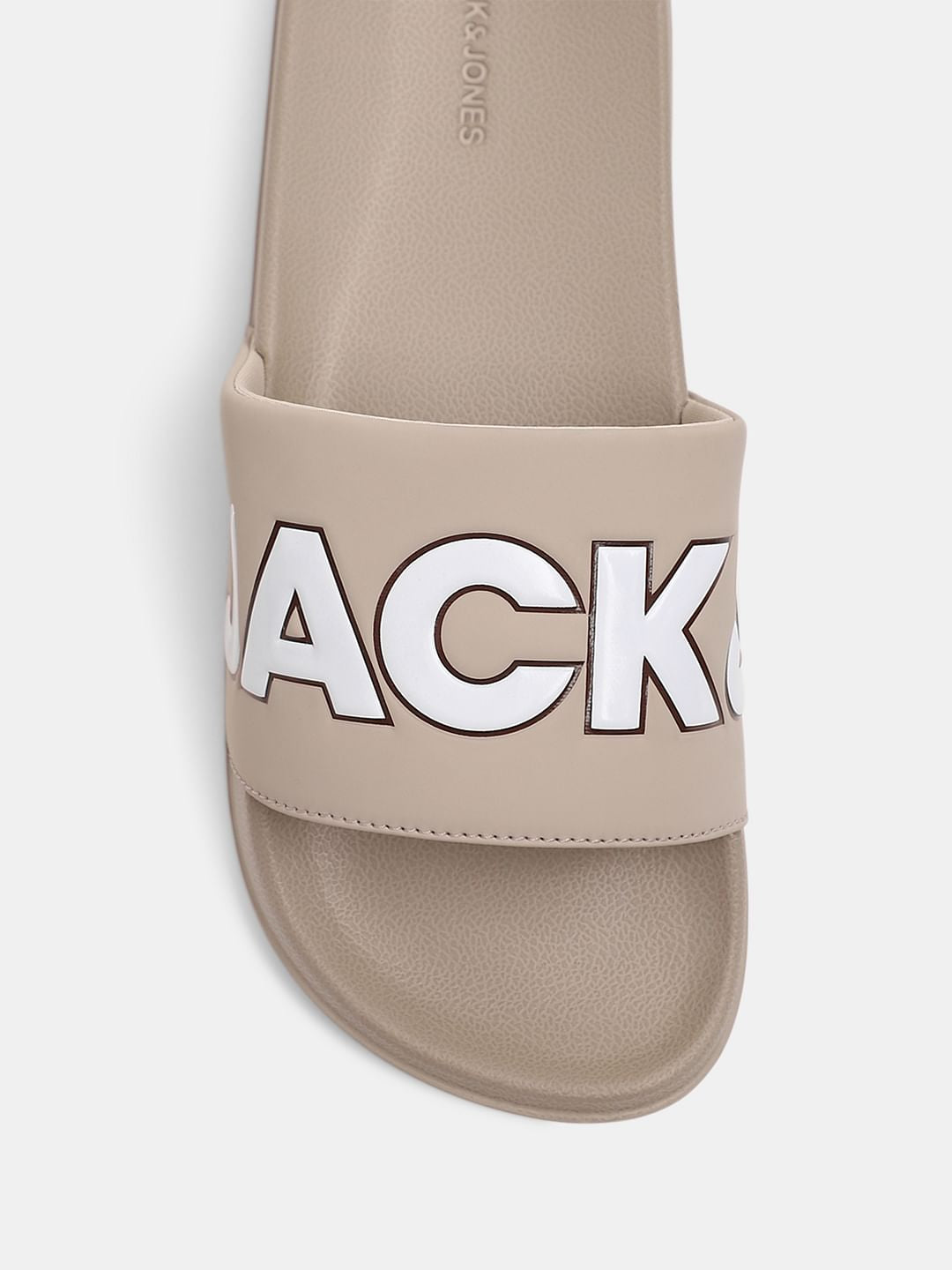 Beige Outline Contrast Logo Pool Sliders