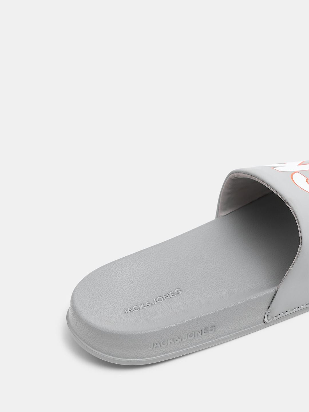 Grey Contrast Logo PU Pool Sliders
