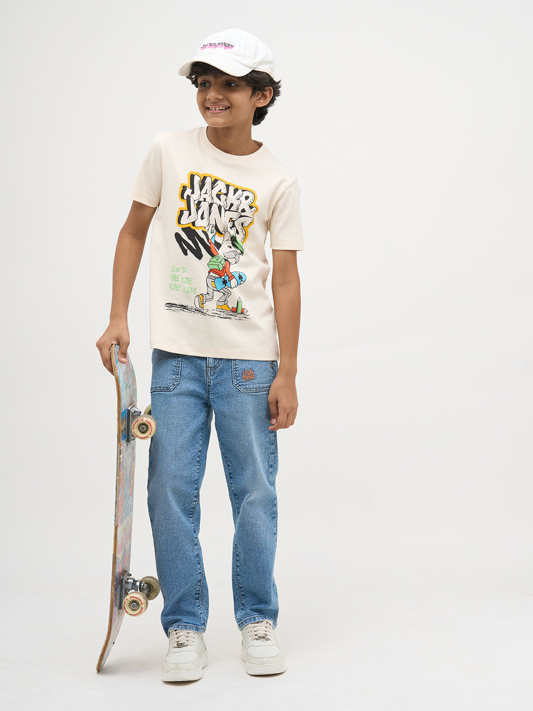 Light Blue Patch Pocket Loose Fit Jeans