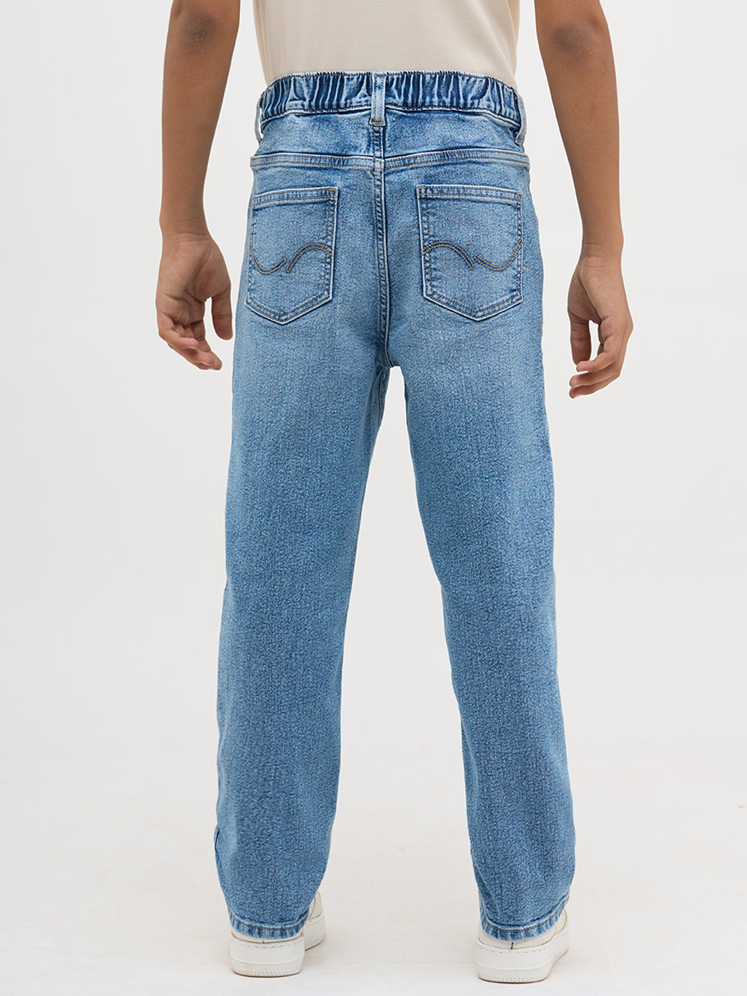 Light Blue Patch Pocket Loose Fit Jeans