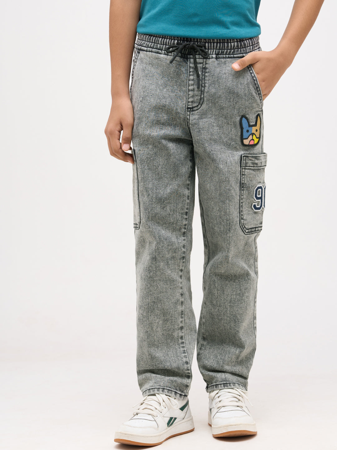 Boys Loose Fit Washed Jeans