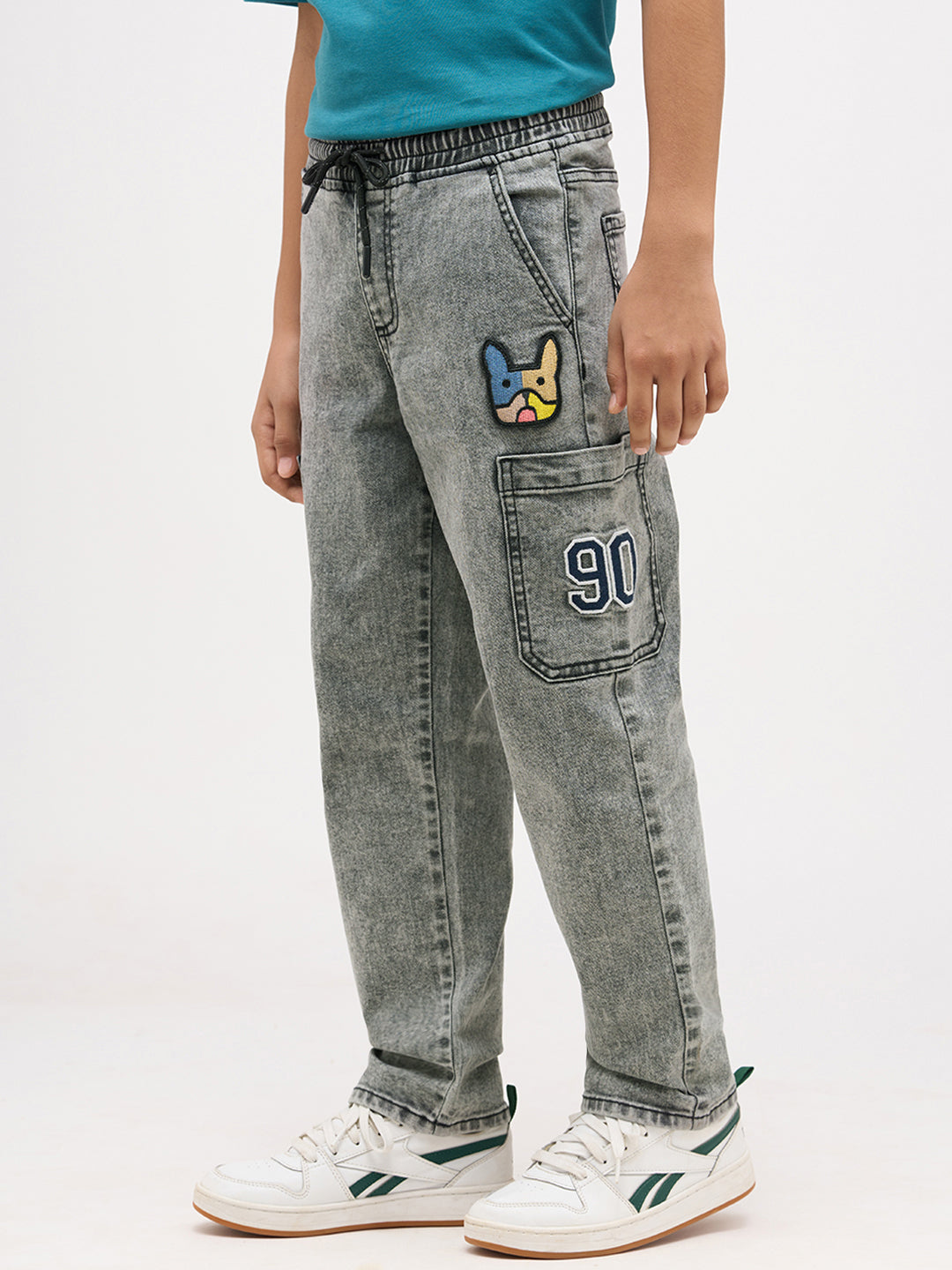 Boys Loose Fit Washed Jeans