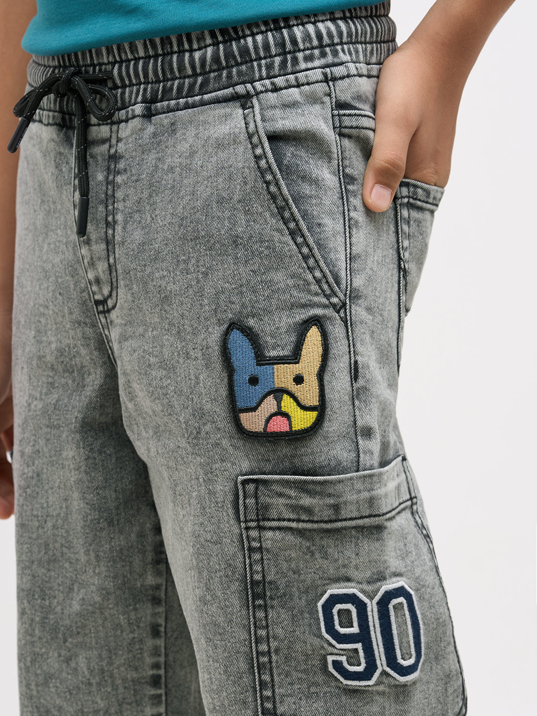 Boys Loose Fit Washed Jeans