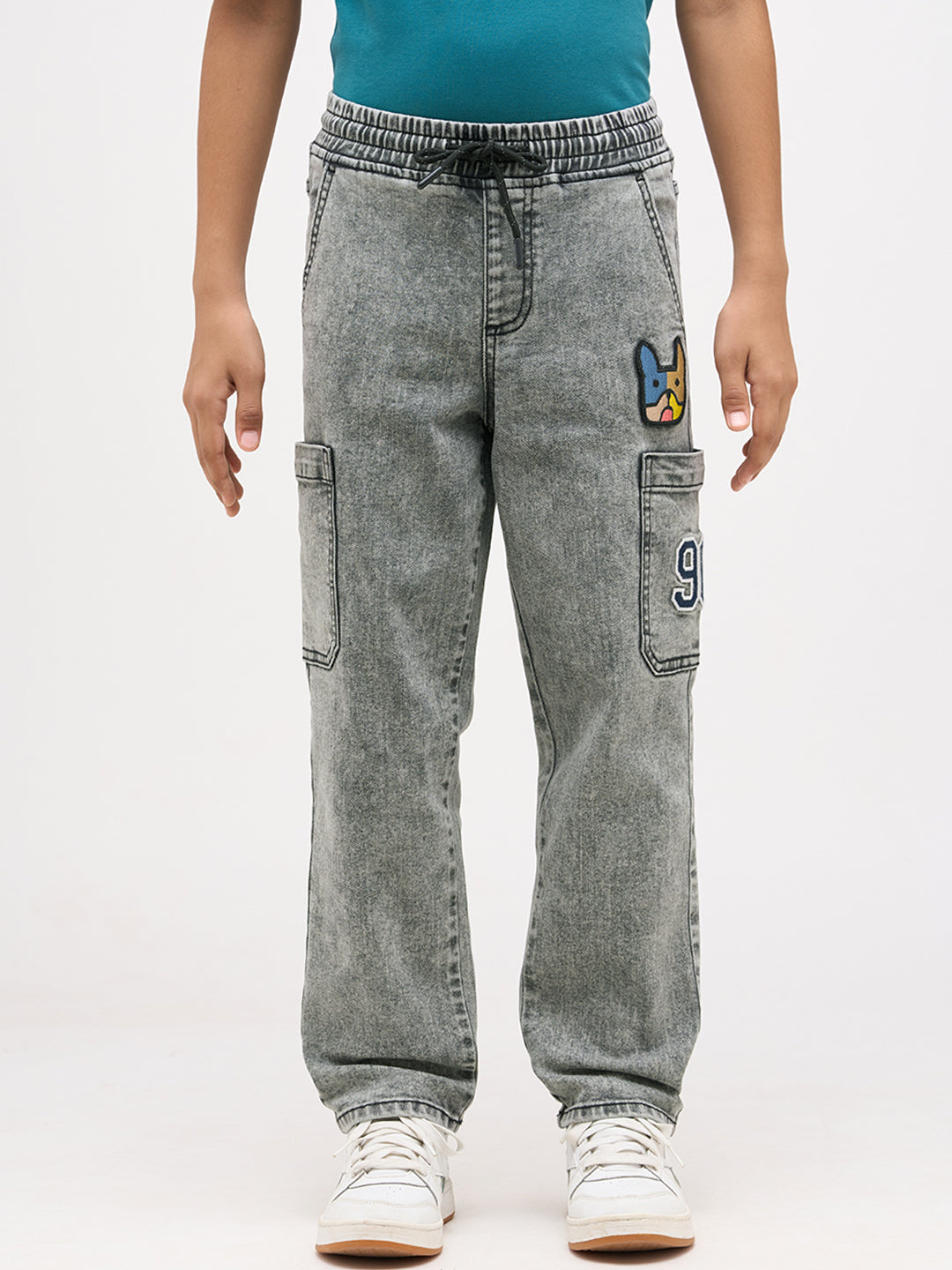 Boys Loose Fit Washed Jeans