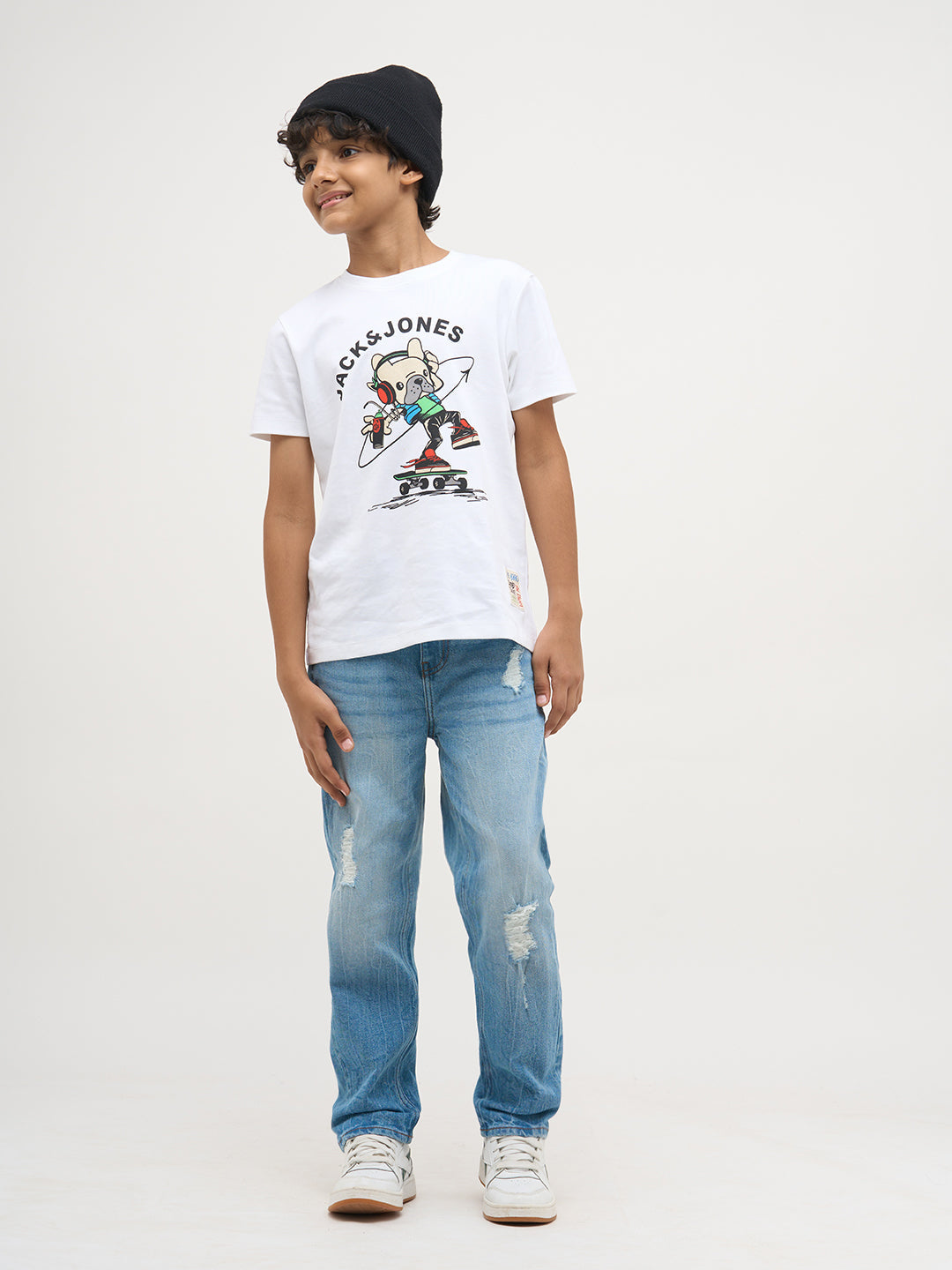 Blue Distressed Regular Fit Jeans