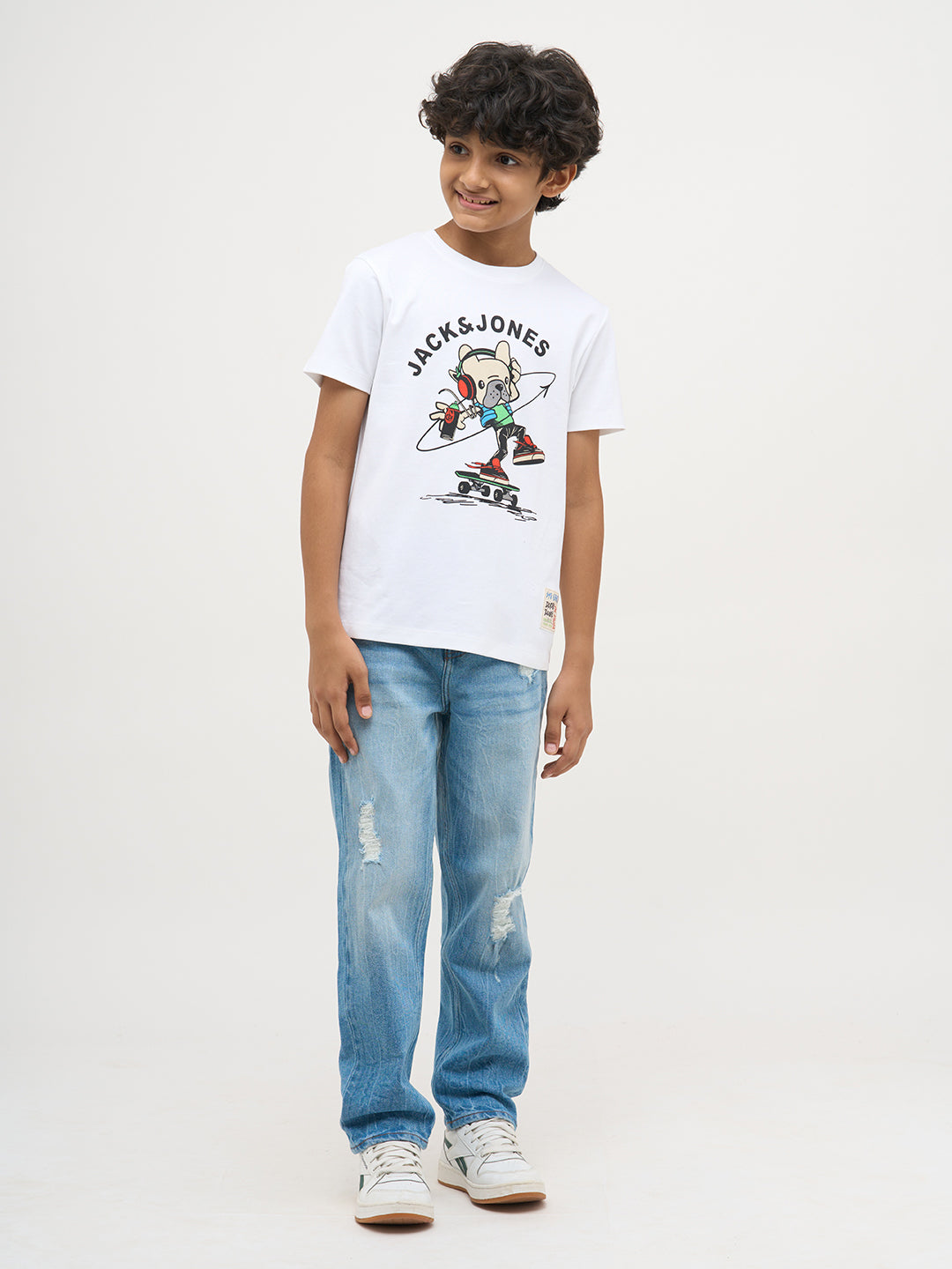 Blue Distressed Regular Fit Jeans