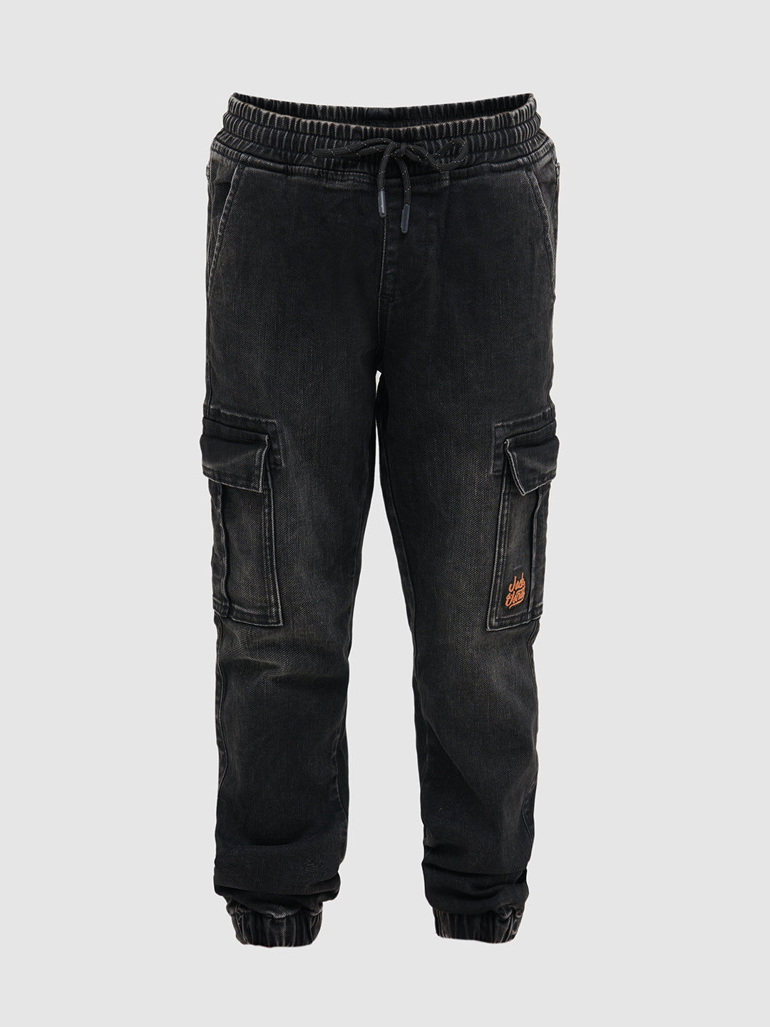 Black Cotton Faded Jogger Jeans