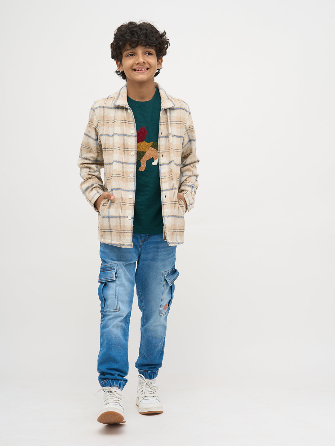 Blue Cotton Faded Jogger Jeans