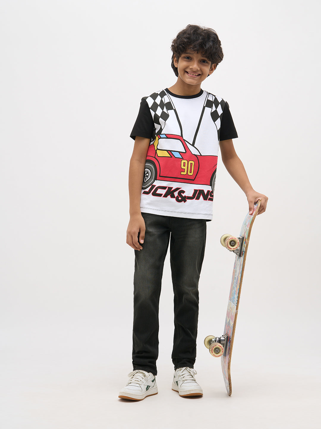 Black Washed Drawstring Regular Fit Jeans