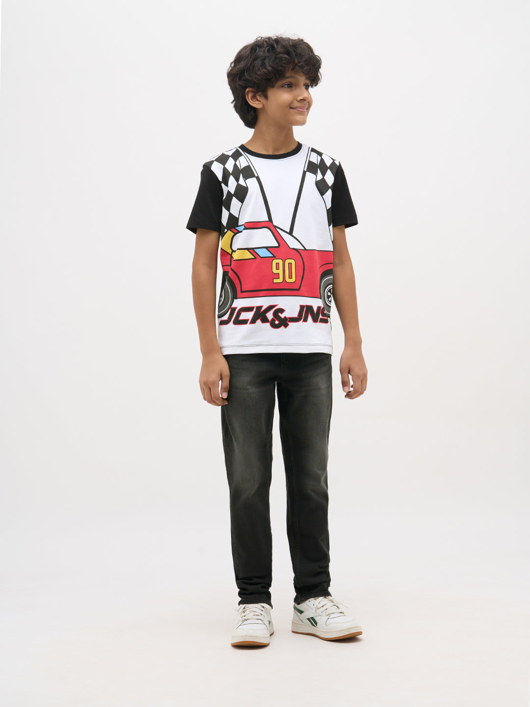 Black Washed Drawstring Regular Fit Jeans