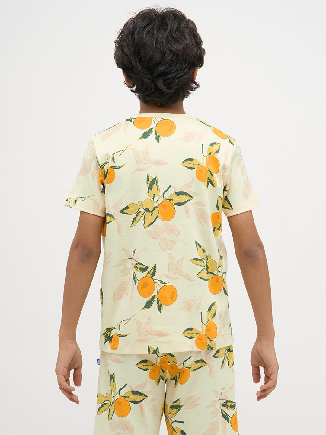 Light Yellow Printed Cotton T-Shirt