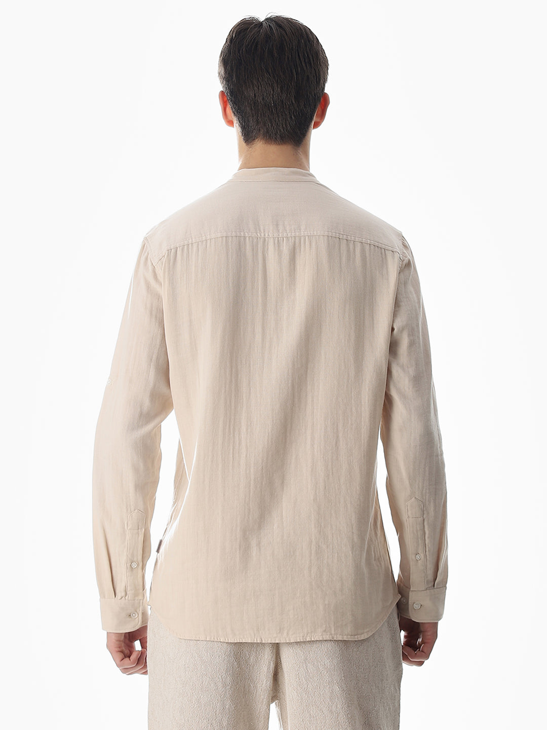 Double Cloth Cotton Shirt - Light Brown