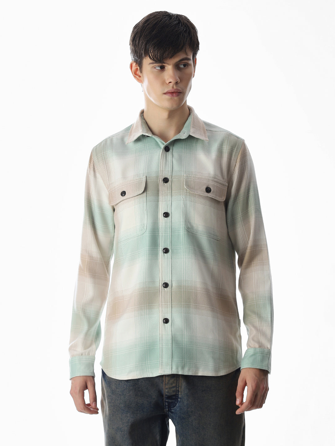 Iceberg Green Check Shirt