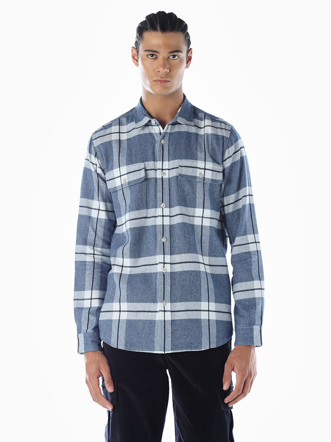 Check Regular Fit Shirt - Blue