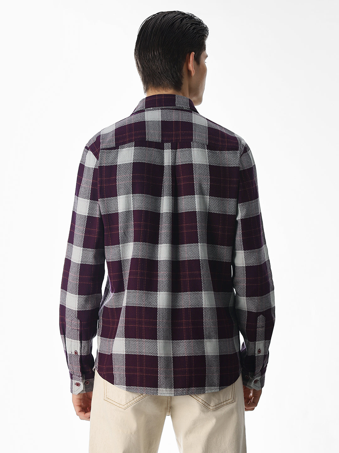 Purple Check Cotton Shirt