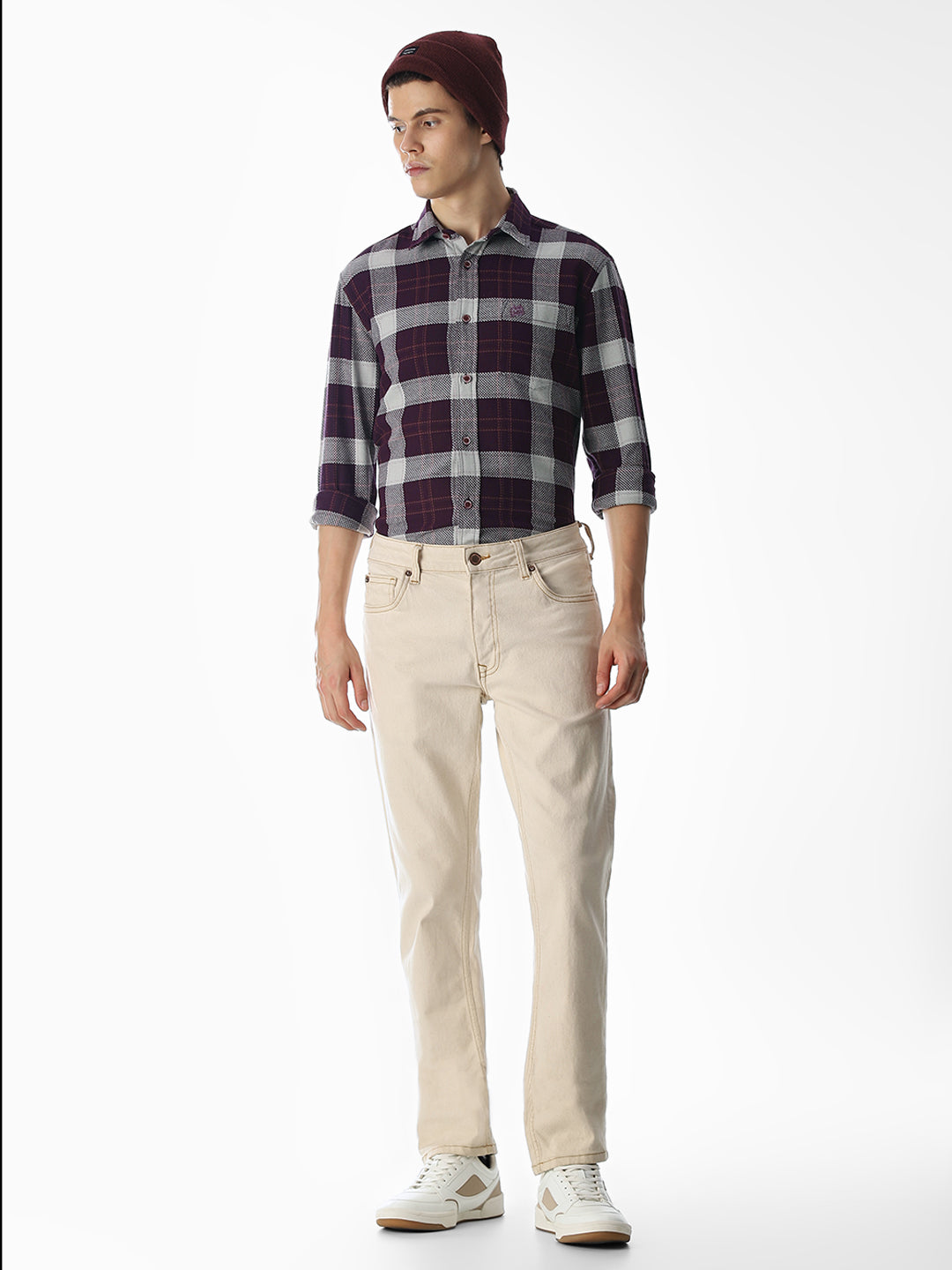 Purple Check Cotton Shirt