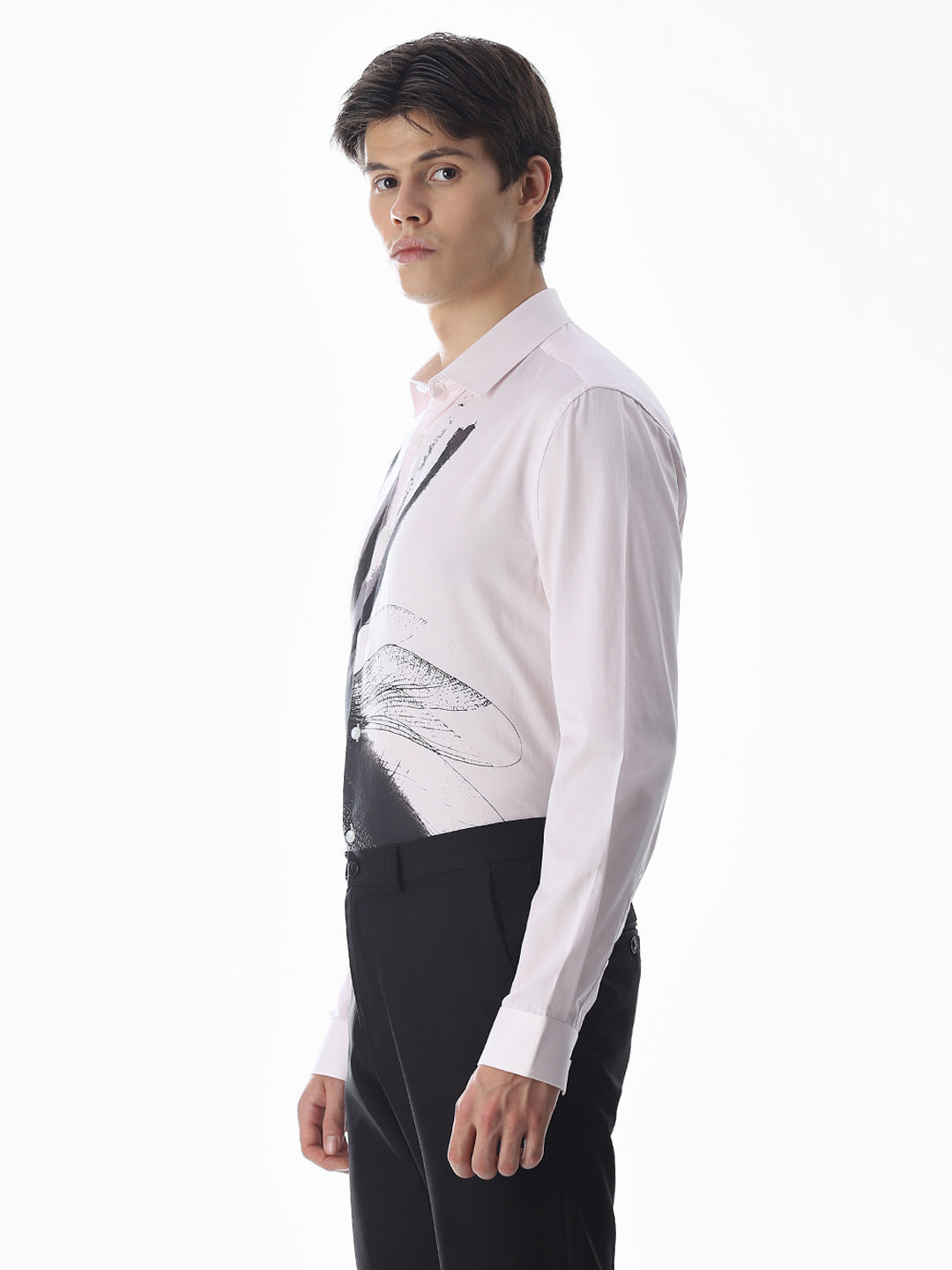 Printed Slim Fit Shirt - White
