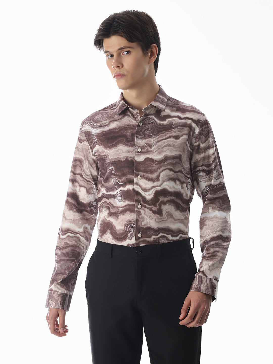 Abstract Print Slim Fit Shirt