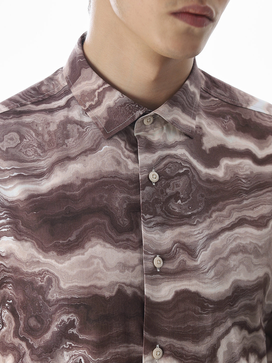 Abstract Print Slim Fit Shirt