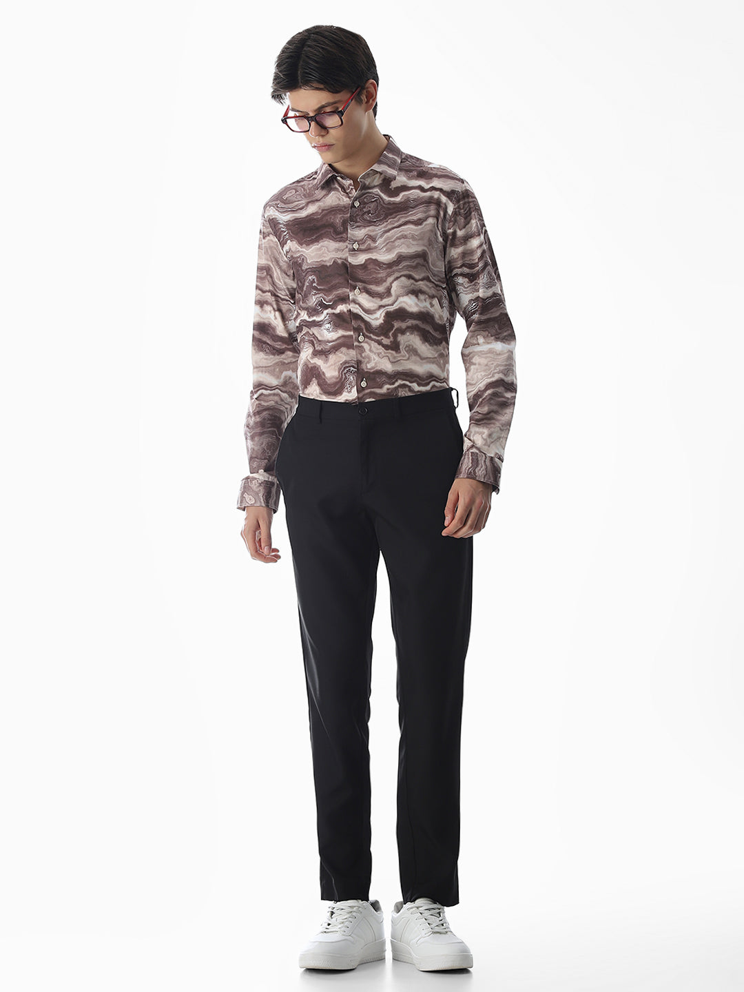 Abstract Print Slim Fit Shirt