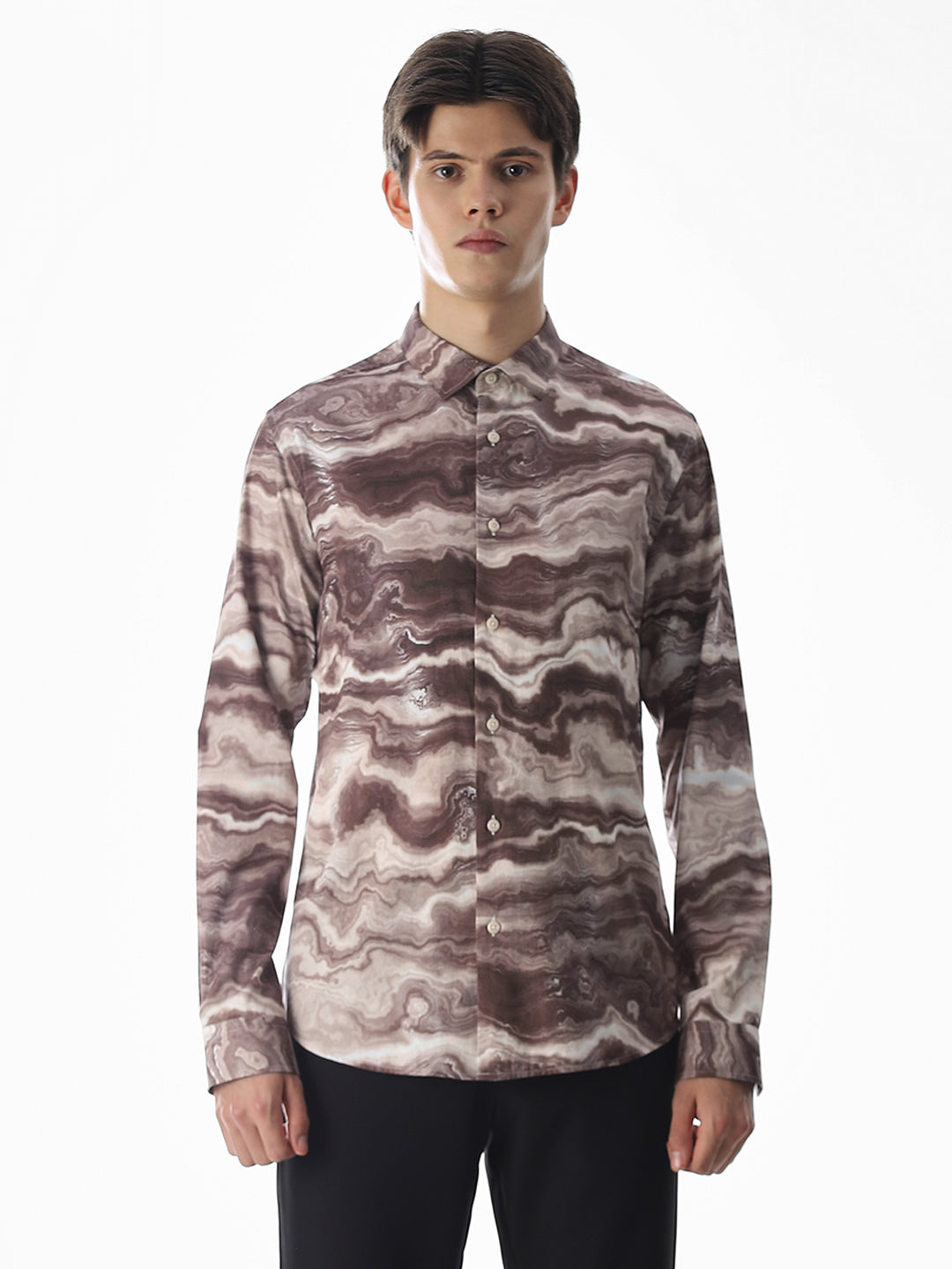 Abstract Print Slim Fit Shirt